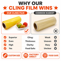 Film alimentaire en PVC haute élasticité, film d'emballage à fermeture hermétique, résistance à la traction élevée, film alimentaire transparent en rouleau