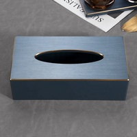 Boîte à mouchoirs en alliage d'aluminium incrustée d'acrylique, boîte à serviettes pour table basse, boîte à mouchoirs pour hôtel