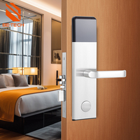 Cerraduras de Seguridad para Puertas de Hotel Plateadas, Mecanismo de Bloqueo Electromecánico, Tecnología RFID, Llave de Tarjeta IC Inteligente, Cerraduras Electrónicas Inteligentes