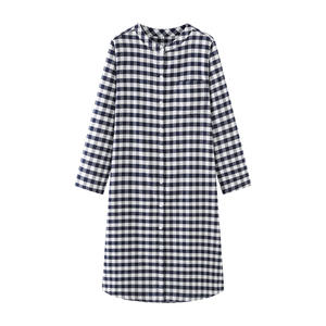 Pijamas de algodón de manga larga estilo japonés para mujer, camisones de forro polar, ropa de dormir cómoda, falda para uso doméstico - Product Image 2