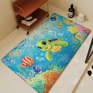 Alfombra de baño de PVC con diseño de arrecife de coral, rectangular, antideslizante, para niños, para baño y ducha. - Product Image 3