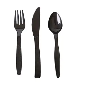 도매 공장 가격 주문 디자인 플라스틱 숟가락과 포크 세트 - Product Image 1