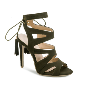 WETKISS Vente en gros à bas prix 4 pouces Sandales rouges à lanières avec bout ouvert Sandales d'été pour femmes Sandales de gladiateur Stiletto avec franges - Product Image 4