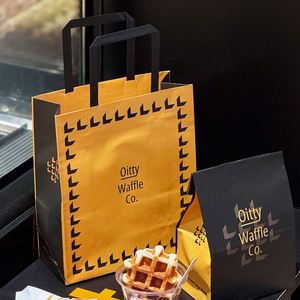 Bolsa de Papel Kraft Personalizada de Grado Alimenticio para Empacar Pan y Postres, Bolsa de Papel para Repostería para Llevar, Impresa con su Propio Logotipo - Product Image 5