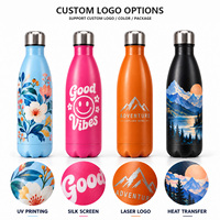Bouteille Gourde Isotherme en Acier Inoxydable Double Paroi Forme Cola avec Couvercle, Logo Personnalisé, 350ml 500ml 750ml 1000ml