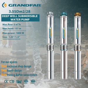 Pompe submersible pour puits profond Grandfar High 220V 3,5 pouces 1800W 2,4HP pour l'agriculture, débit 3,5SDm2/28, haute pression, jusqu'à 157 m de hauteur de refoulement - Product Image 1