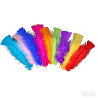 Plumes de dinde colorées plates 12-18cm pour la fabrication artisanale de baguettes à chat, attrape-rêves, décorations, chaussures et chapeaux de la ville de Lu'an