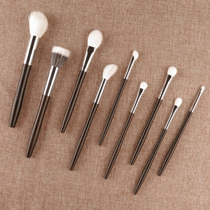 9-Piece Natural Hair Makeup <b>Brush</b> Set Wool Bristles Wooden Handle Blush Contour Eyeshadow <b>Brushes</b> - Product Image 2