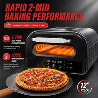 Oven Pizza Listrik Komersial 12 Inch dengan Kontrol Timer Digital untuk Rumah, Hotel, dan Dapur