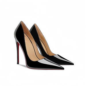 Профессиональные женские сексуальные туфли на очень высоком каблуке из лакированной кожи с острым носком удобные Формальные слипоны больших размеров из овчины - Product Image 2