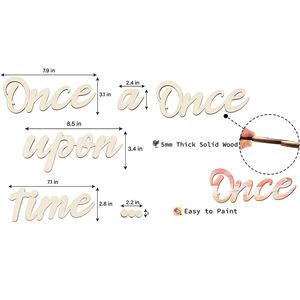Letras de Madera Modernas de Alta Calidad Personalizadas para Decoración de Fiesta de Cumpleaños con Letrero 'Había una vez' Ideales para Dropshipping - Product Image 2