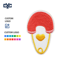Patch brodé personnalisé pour vêtements de bébé, motif ours mignon, appliqué brodé dessin animé rouge et rose, faible MOQ, conception gratuite