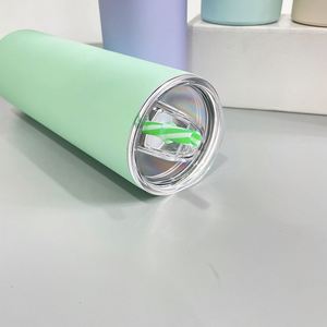 Custom LogoBulk 20Oz Matte Straight Tumbler With Colorful Straws for Sublimation Heat Transfering and Screen Printing - Product Image 3