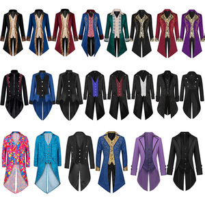 Nuevo Disfraz de Halloween Estilo Steampunk Medieval Europeo Americano, Chaqueta de <span class=keywords><strong>Esmoquin</strong></span> con Cola, Abrigo Victoriano Estampado, Unisex para Adultos, Disfraz para TV y Cine - Product Image 6