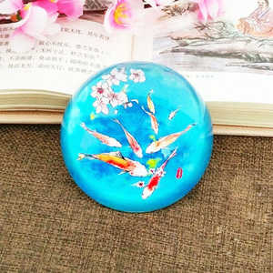 Brilhando meia esfera bola de cristal paperweight cúpula peso de papel de cristal - Product Image 4