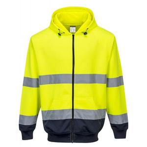 PORTWEST - B317YNRXL Sudadera con capucha frontal de cremallera azul marino/amarillo bicolor de alta visibilidad-EAN 5036108319800 WORKWEAR - Product Image 1