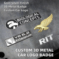 Emblème personnalisé en lettres, autocollant 3D, alliage de zinc, aluminium, plaqué or, plaqué argent, moulage sous pression, électroplaté, chromé, brossé, logo de voiture, badge métallique