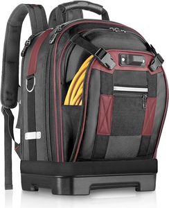 Mochila de herramientas impermeable para electricista con múltiples bolsillos y compartimentos, de Oxford engrosado con cremallera, 46x37x16 - Product Image 1