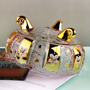 यूरोपीय प्रकाश लक्जरी सोना मढ़वाया सूरज फूल लहर फीता बड़ा फल बाल्टी टेबल decal फल की थाली राहत नक्काशीदार तिपाई एकमात्र - Product Image 4