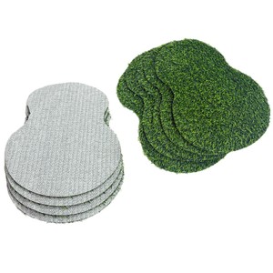 Napperons en gazon artificiel ovales, aspect herbe verte, antidérapants, pour la décoration de la salle à manger à la maison, lot de 6 pièces avec chemin de table - Product Image 4