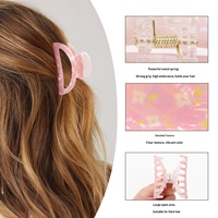 Pince à cheveux requin haut de gamme pour femme, motif floral, avec logo personnalisé, accessoire pour chignon ou coiffure arrière, pince à cheveux