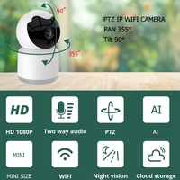 Cámara de Seguridad Inalámbrica Tuya Smart Life para Mascotas y Bebés, Gran Angular, Detección Humanoide, Wifi, CCTV