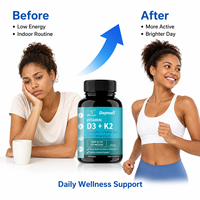 Marque privée Vitamine D3 K2 50000 UI Vitamine D3 K2 Gélules Gélules Santé Soins de Santé Suppléments