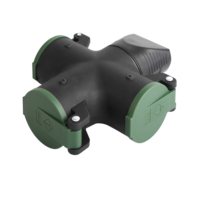 Multiprise personnalisable 3 voies EU, étanche IP44, Schuko, réutilisable, portable, 16A, avec 3 couvercles étanches