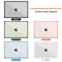 Transparent clair double couleurs TPU PC matériel Anti-chute et rayures étui de protection pour ordinateur portable pour Macbook Air M2 13.6 pouces