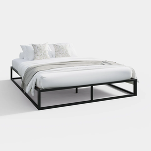 <span class=keywords><strong>Base</strong></span> de Cama Metálica con Cabecera de Tela para Hotel, Motel y Airbnb, Muebles para Ahorrar Espacio, Venta Directa de Fábrica OEM - Product Image 3