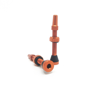 วาล์วแบบไร้ท่อ70มม. อุปกรณ์อลูมิเนียมอัลลอยสีส้มสำหรับจักรยาน - Product Image 6