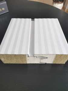 100mm Fireproof PU Edge-Sealed Rock Wool <strong>Sandwich</strong> <strong>Panel</strong> for Industrial Wall and <strong>Roof</strong> Insulation - Product Image 2
