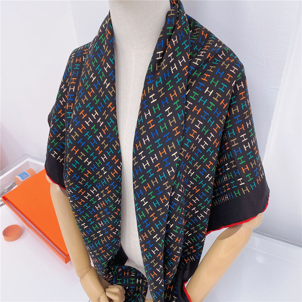 Stylish Square Scarf Pure Mulberry Silk Cashmere Blend