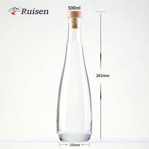 Bouteille d'eau en verre personnalisée de 300 <span class=keywords><strong>ml</strong></span>, 330 <span class=keywords><strong>ml</strong></span>, 500 <span class=keywords><strong>ml</strong></span>, bouteilles en verre pour boissons, jus, bouteille d'eau avec couvercles - Product Image 1