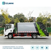 Camion de collecte des déchets Isuzu KV800 4x2 pour la ville, camion compacteur de déchets avec élévateur vert, camion de collecte des déchets en promotion