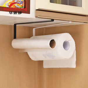 Huasimeng <b>Kitchen</b> Cabinet Wall Mounted <b>Paper</b> Towel Holder With Cup Rack Multi Function Storage Organizer Black White Iron - Product Image 3