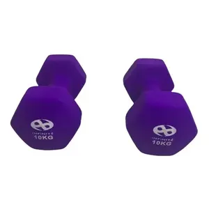 Haltères hexagonaux 10 kg, revêtement en néoprène, fonte, paire, pour exercices à domicile, remise en forme, musculation, unisexe, marque Infinity, modèle IF-MN10 - Product Image 6