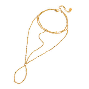 Bracelet en acier inoxydable à double couche avec pampille en maille et design géométrique, bijoux unisexe JDB0307016 - Product Image 5