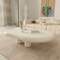 Table basse mobile en bois, luxe, classique, moderne, minimaliste, gain de place, design abstrait blanc irrégulier, spécial nuage
