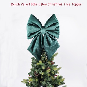 Элегантный бархатный бантик-звезда для украшения новогодней елки, рождественский декор для праздничных подарков, оптом - Product Image 2