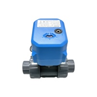 Katup Bola UPVC Mini Elektrik DC12V/24V Bermotor Normal Buka/Tutup untuk Tangki Air Irigasi OEM TOYI TM0