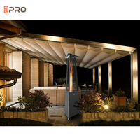 Pergola rétractable en métal pour terrasse, gazebo 6M, pergola résistante aux intempéries