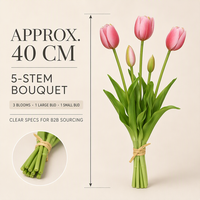 5 Tangkai Bunga Tulip Silikon Lembut, Buket Bunga Tulip Silikon Buatan, Batang Bunga Tulip Silikon 40cm, Dekorasi Pernikahan, Dekorasi Rumah, Rangkaian Bunga untuk Acara