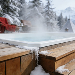 สระว่ายน้ำไฟเบอร์กลาสสำเร็จรูปจากโรงงาน พร้อมหัวฉีดนวดและเครื่องทำความร้อน สำหรับใช้กลางแจ้งในสวนโรงแรมและสวนหลังบ้านสำหรับครอบครัว - Product Image 4