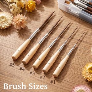 Set di 5 Pennelli Extra Lunghi per <span class=keywords><strong>Acquerello</strong></span>, Pennelli per Dipingere e Creare Bordi, Pennelli per Riempire Angoli e Creare Bordi Decorativi - Product Image 2