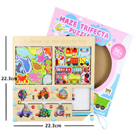 Juego de Tablero de Actividades Montessori 3 en 1, Rompecabezas de Formas, Bloques de Tráfico, Juego de Laberinto, Juguetes Educativos para Niños y Niñas