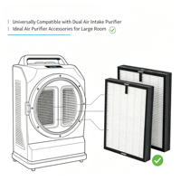 Kit de filtres de remplacement double face MR5866 pour purificateur d'air domestique à double prise d'air, filtre HEPA H13 véritable avec noyau de charbon, convient aux grandes pièces