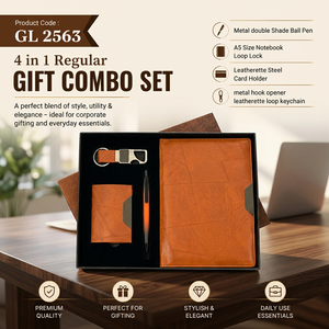 Kit de bienvenida para oficina con cuaderno A5, bolígrafo metálico, tarjetero y llavero de piel sintética para regalos corporativos premium para empleados. - Product Image 4