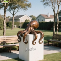 Moderne Marine Créature Coulée En Métal Art Jardin Parc Côtier Resorts Décor Bronze Cuivre Grande Pieuvre Statue Sculpture à Vendre