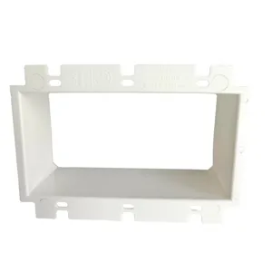 4-Gang Non-Metallic Rectangular Wall Box Extender White Extension Ring Plastic Electrical Outlet Box America Canada Market